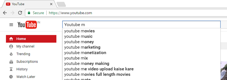 YouTube keyword research tools - Auto Complete Suggestions
